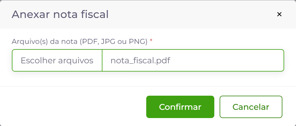 Arquivo escolhido, pronto para enviar.