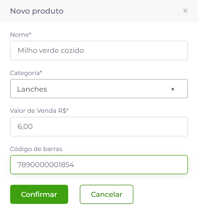 Novo produto.