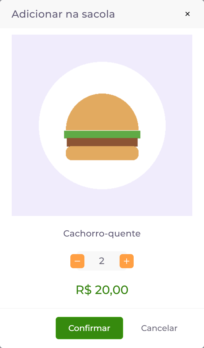 Escolha da quantidade.