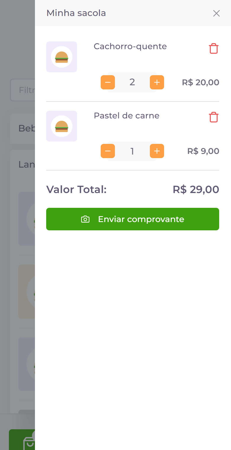 A sacola.